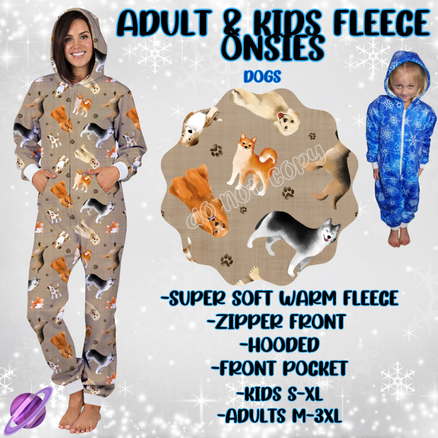 Preorder Custom Fleece Onesie - Dogs - Closes 23 Sep - ETA late Dec 2024 Onesie