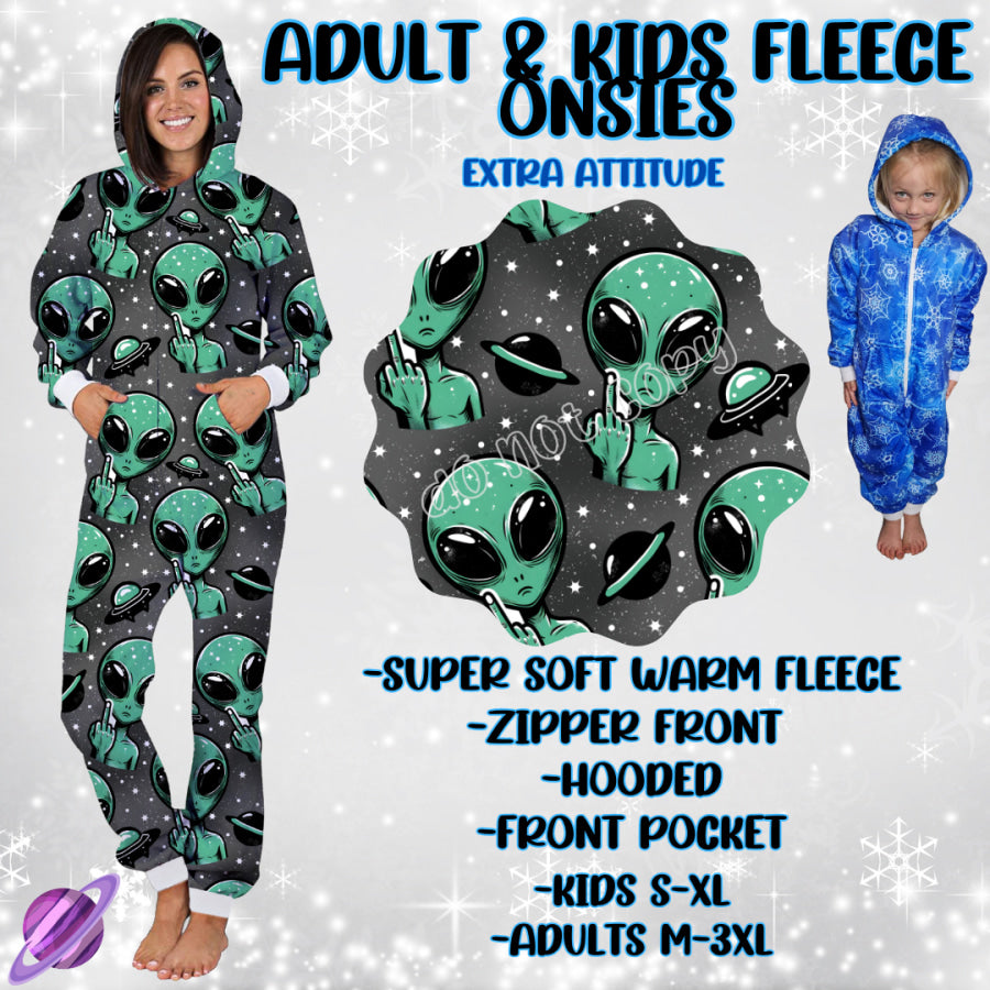 Preorder Custom Fleece Onesie - Extra Attitude - Closes 23 Sep - ETA late Dec 2024 Onesie