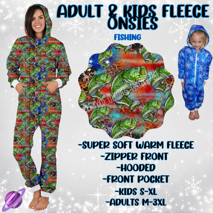 Preorder Custom Fleece Onesie - Fishing - Closes 23 Sep - ETA late Dec 2024 Onesie