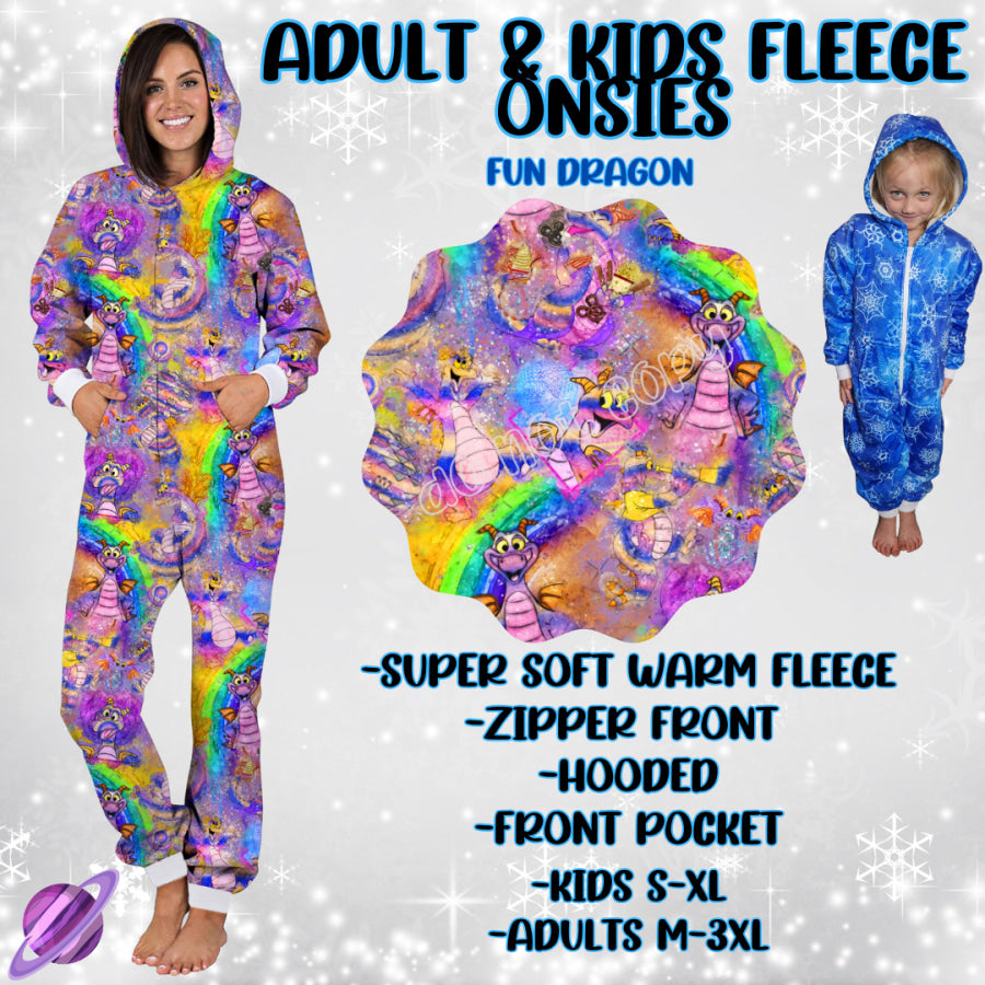 Preorder Custom Fleece Onesie - Fun Dragon - Closes 23 Sep - ETA late Dec 2024 Onesie