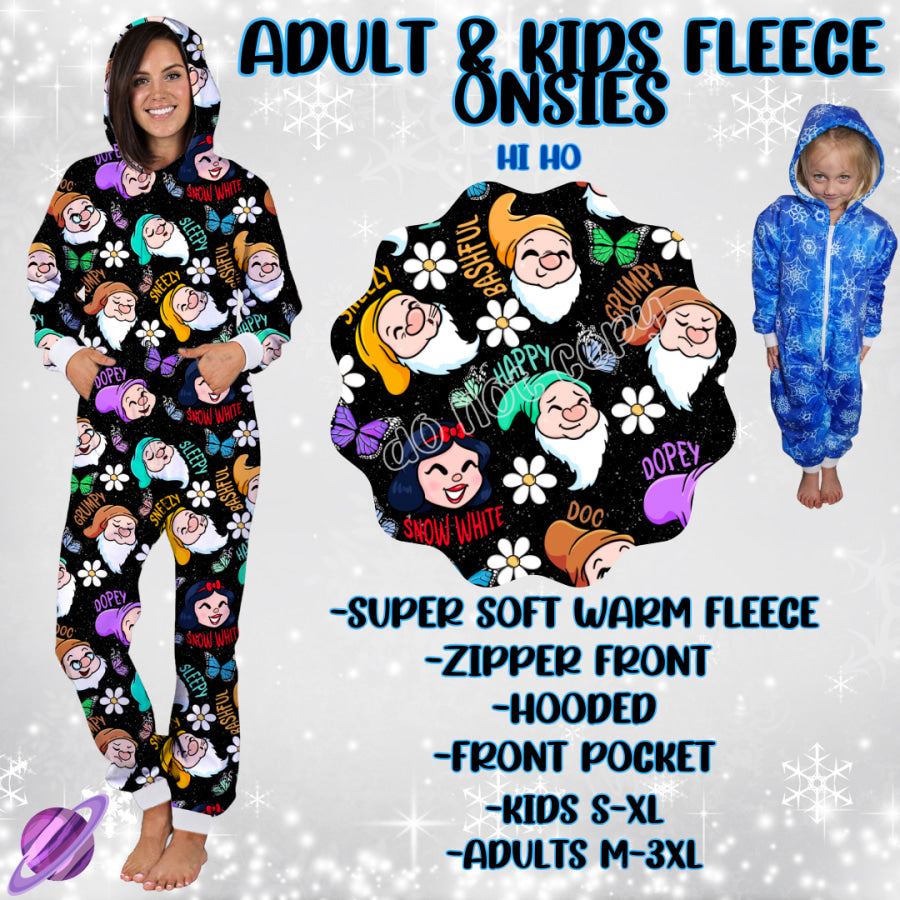 Preorder Custom Fleece Onesie - Hi Ho - Closes 23 Sep - ETA late Dec 2024 Onesie