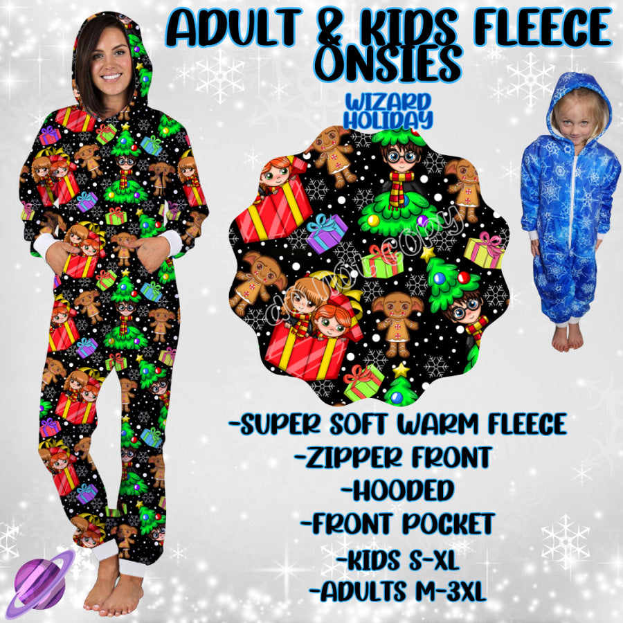 Preorder Custom Fleece Onesie - Wizard Holiday - Closes 23 Sep - ETA late Dec 2024 Onesie