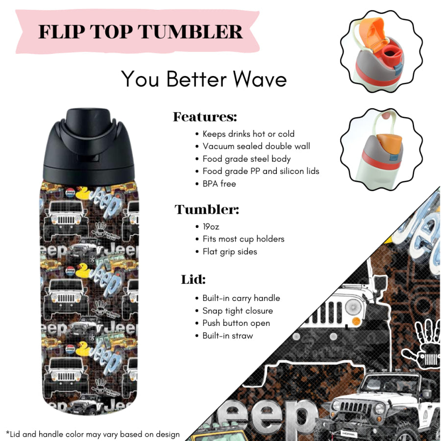 Preorder Custom Flip Top Tumblers - Closes 20 Mar - ETA mid Jul 2025 Tumbler