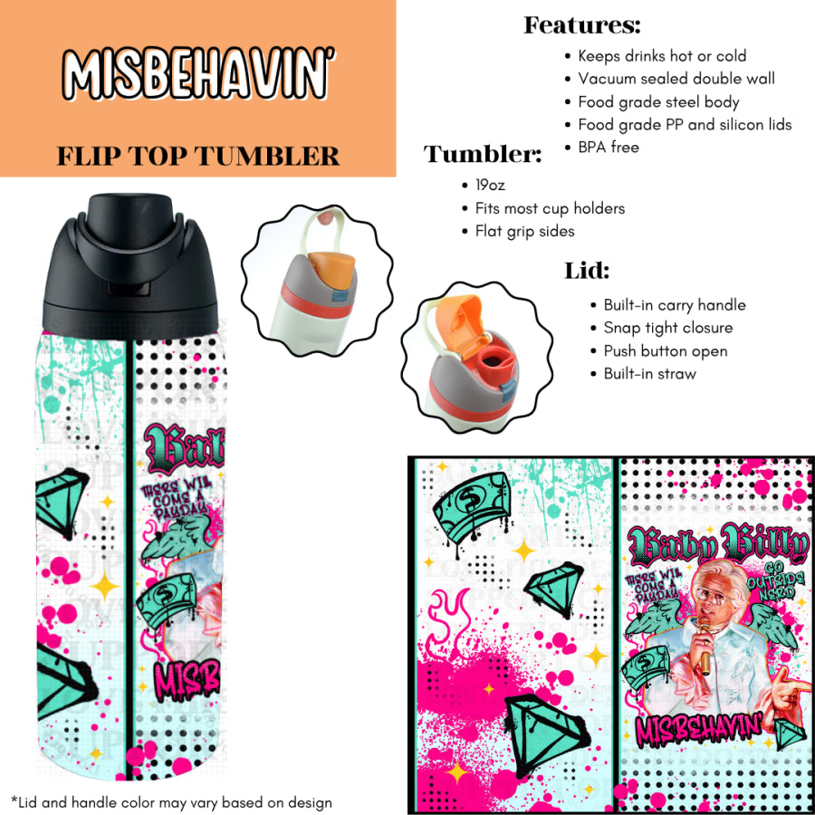 Preorder Custom Flip Top Tumblers - Closes 7 Jul - ETA late Oct 2025 Tumbler