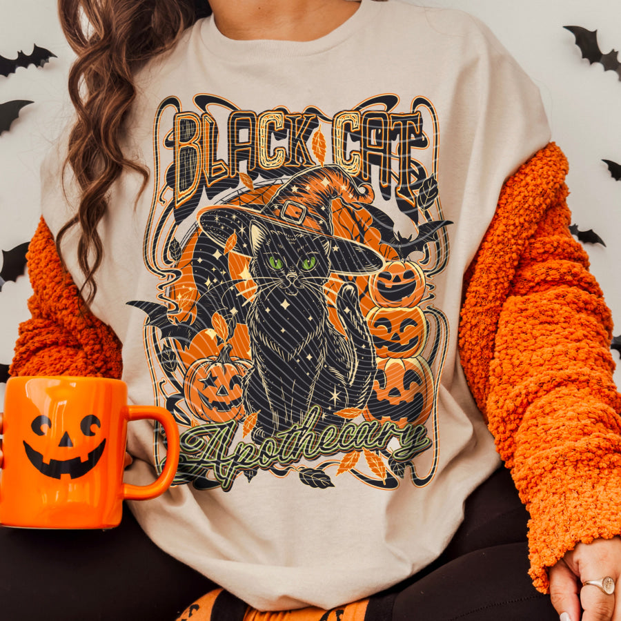 PREORDER Custom Graphic Tops - Black Cat - ETA 3-4 Weeks T Shirts