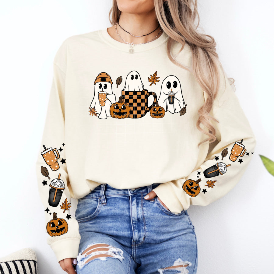 PREORDER Custom Graphic Tops - Fall Ghosties - ETA 3-4 Weeks T Shirts