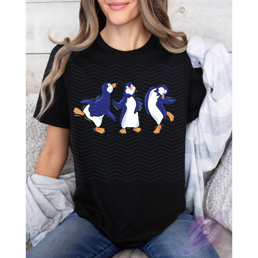 PREORDER Custom Graphic Tops - Floral Penguin - Closes 22 Jan - ETA late Apr 2025 T Shirts