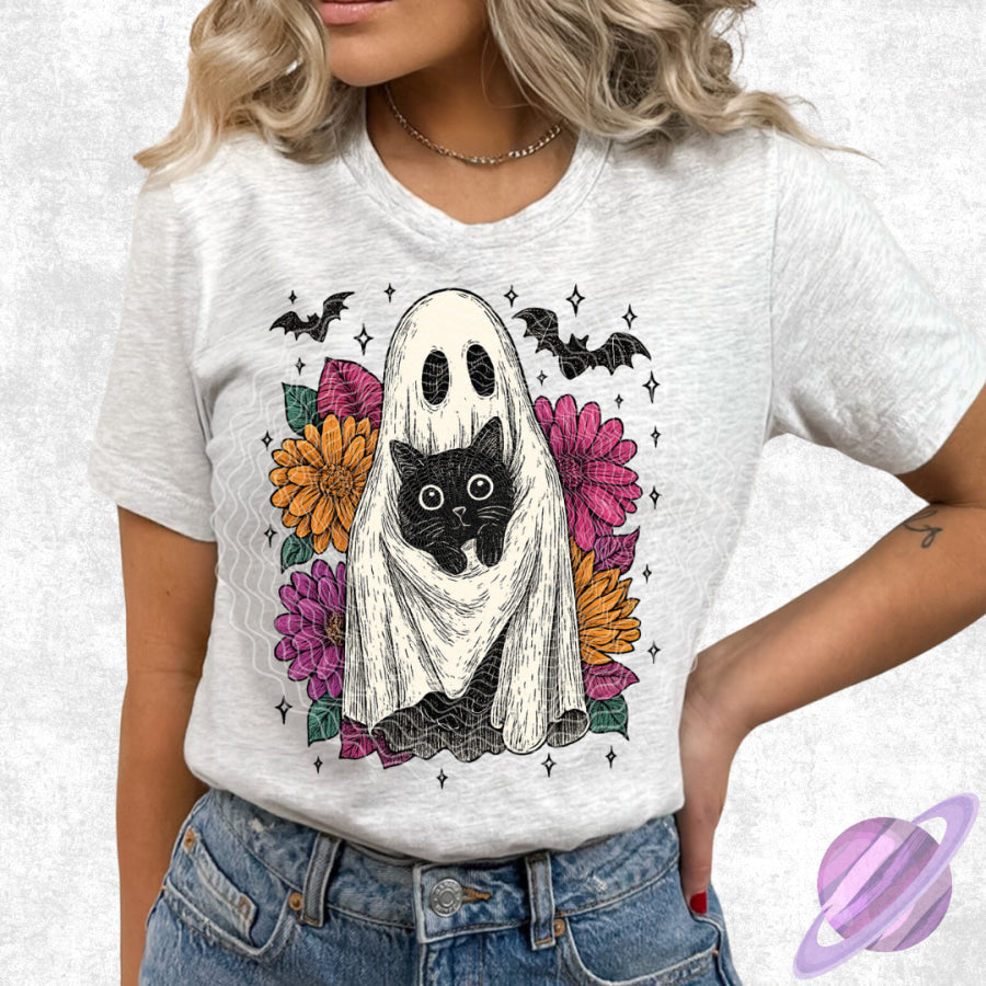 PREORDER Custom Graphic Tops Ghost Kitty ETA 3 4 Weeks T Shirts