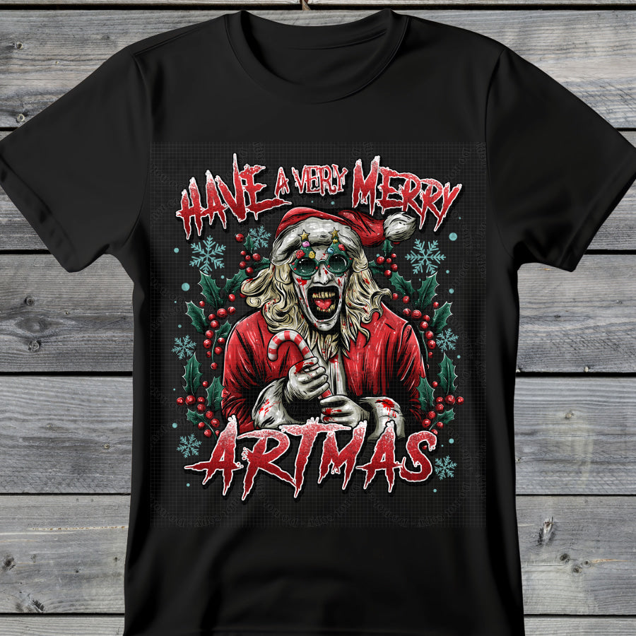 PREORDER Custom Graphic Tops Merry Artmas 4 week ETA T Shirts