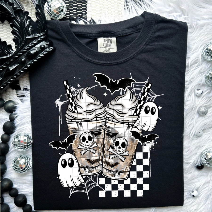 PREORDER Custom Graphic Tops - Skull Coffee - ETA 3-4 Weeks T Shirts