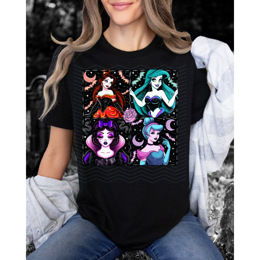 PREORDER Custom Graphic Tops - Spooky Princess - Closes 2 Jul - ETA mid Oct 2025 T Shirts