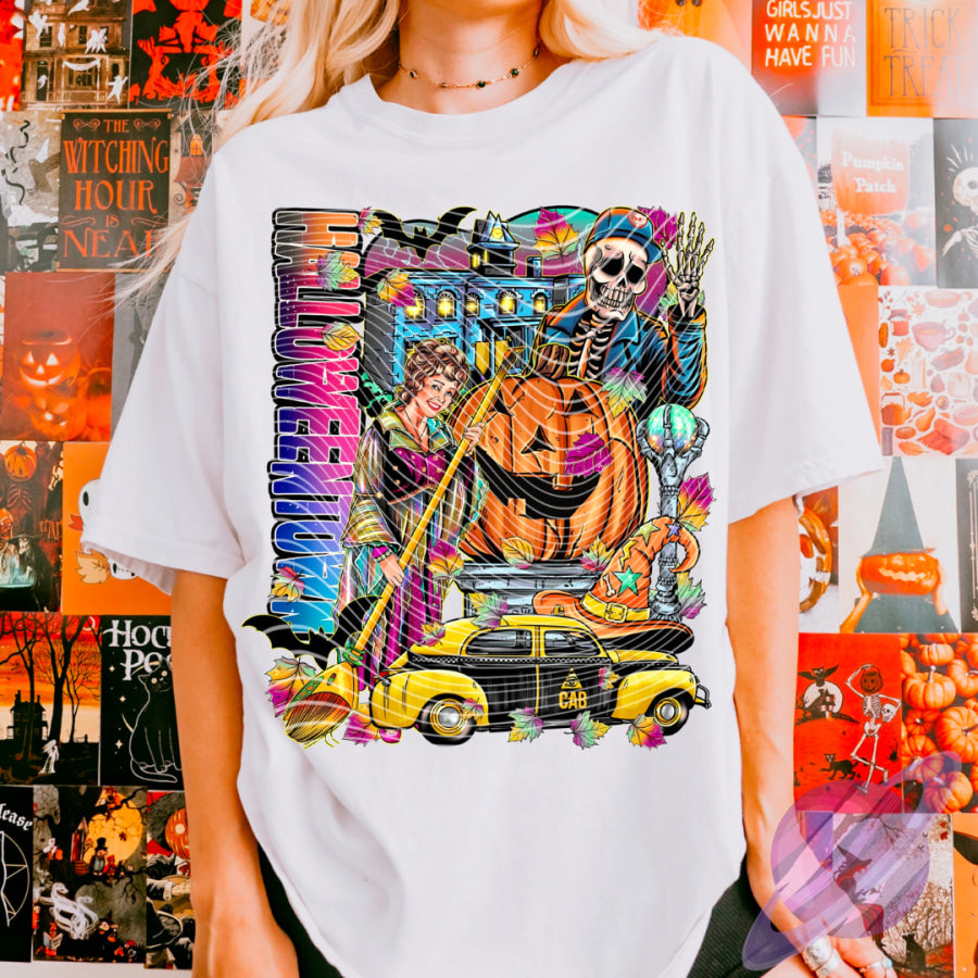 PREORDER Custom Graphic Tops - Spooky Town 1 - Closes 4 Jul - ETA mid Oct 2025 T Shirts