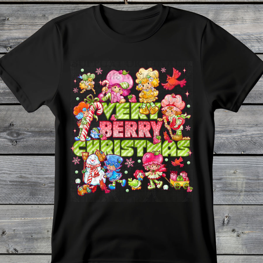 PREORDER Custom Graphic Tops Very Berry Christmas 4 week ETA T Shirts
