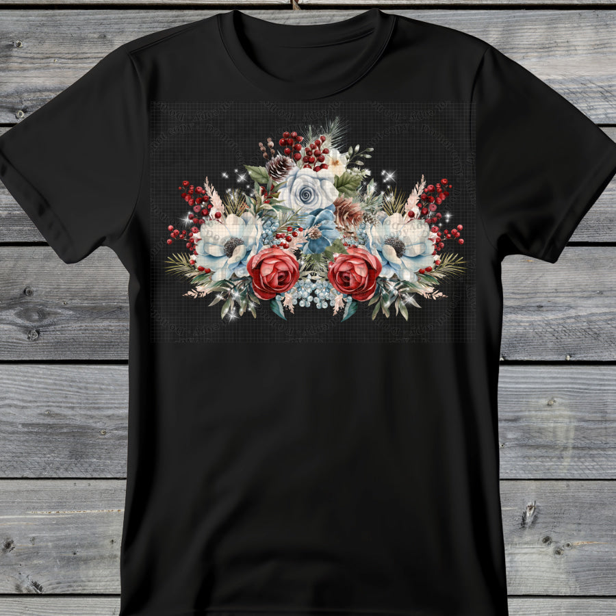 PREORDER Custom Graphic Tops Winter Berry Floral 4 week ETA T Shirts