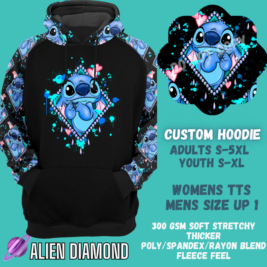 Preorder Custom Hoodie - Alien Diamond - Closes 29 Sep - ETA late Dec 2024 Hoodies