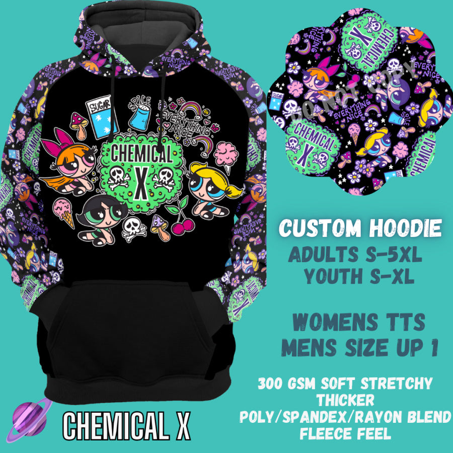 Preorder Custom Hoodie - Chemical X - Closes 29 Sep - ETA late Dec 2024 Hoodies