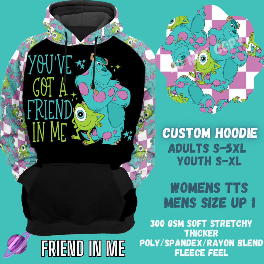 Preorder Custom Hoodie - Friend In Me - Closes 29 Sep - ETA late Dec 2024 Hoodies