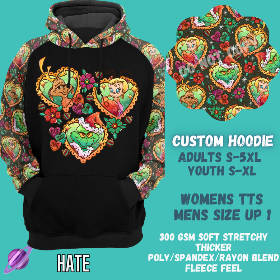 Preorder Custom Hoodie - Hate - Closes 29 Sep - ETA late Dec 2024 Hoodies