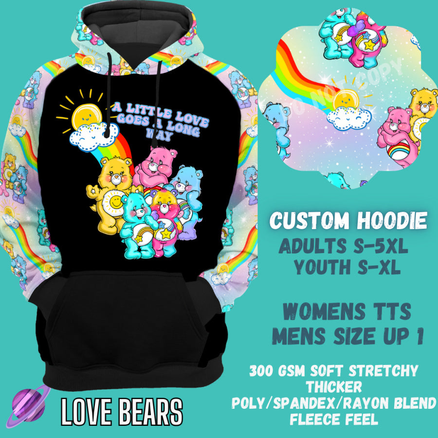 Preorder Custom Hoodie - Love Bears - Closes 29 Sep - ETA late Dec 2024 Hoodies