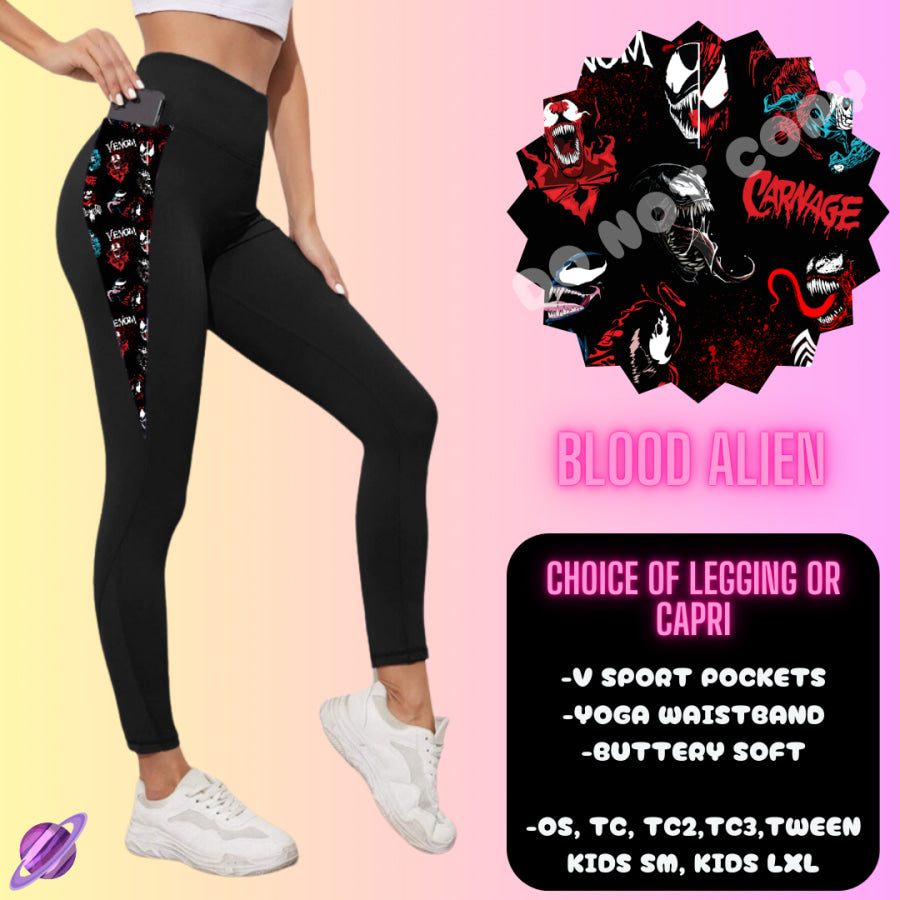 PREORDER Custom Hoodie Outfits - Blood Alien - Closes 12 Jan - ETA late Apr 2025 Leggings