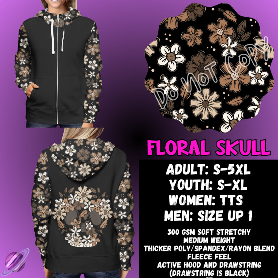 PREORDER Custom Hoodie Outfits - Floral Skull - Closes 28 Jan - ETA early May 2025 Leggings