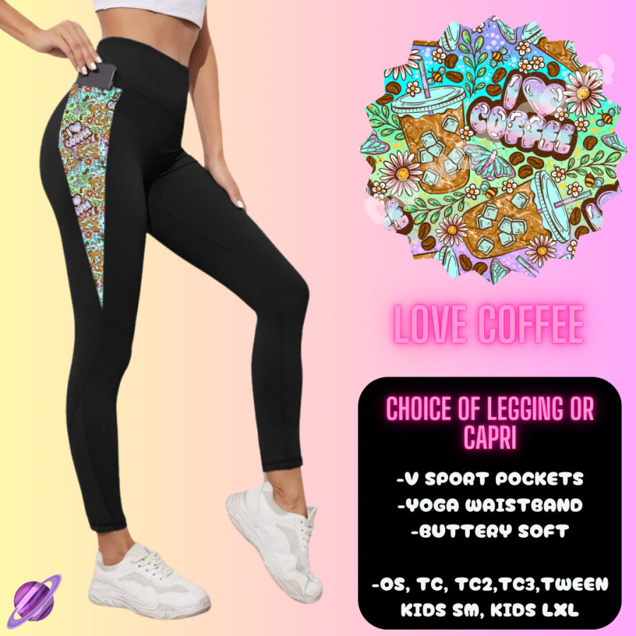 PREORDER Custom Hoodie Outfits - Love Coffee - Closes 12 Jan - ETA late Apr 2025 Leggings