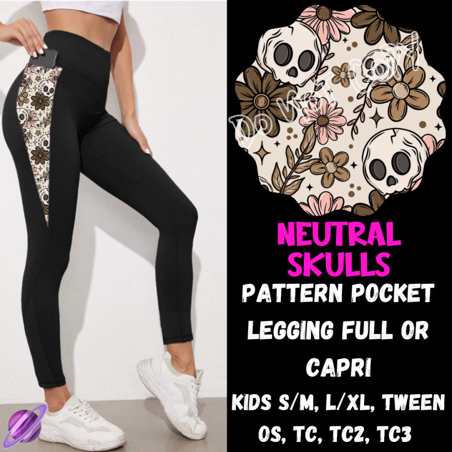 PREORDER Custom Hoodie Outfits - Neutral Skulls - Closes 28 Jan - ETA early May 2025 Leggings