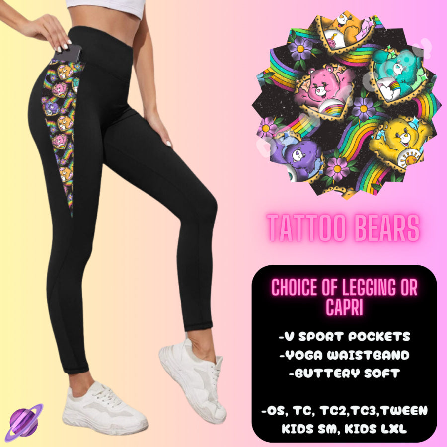 PREORDER Custom Hoodie Outfits - Tattoo Bears - Closes 12 Jan - ETA late Apr 2025 Leggings