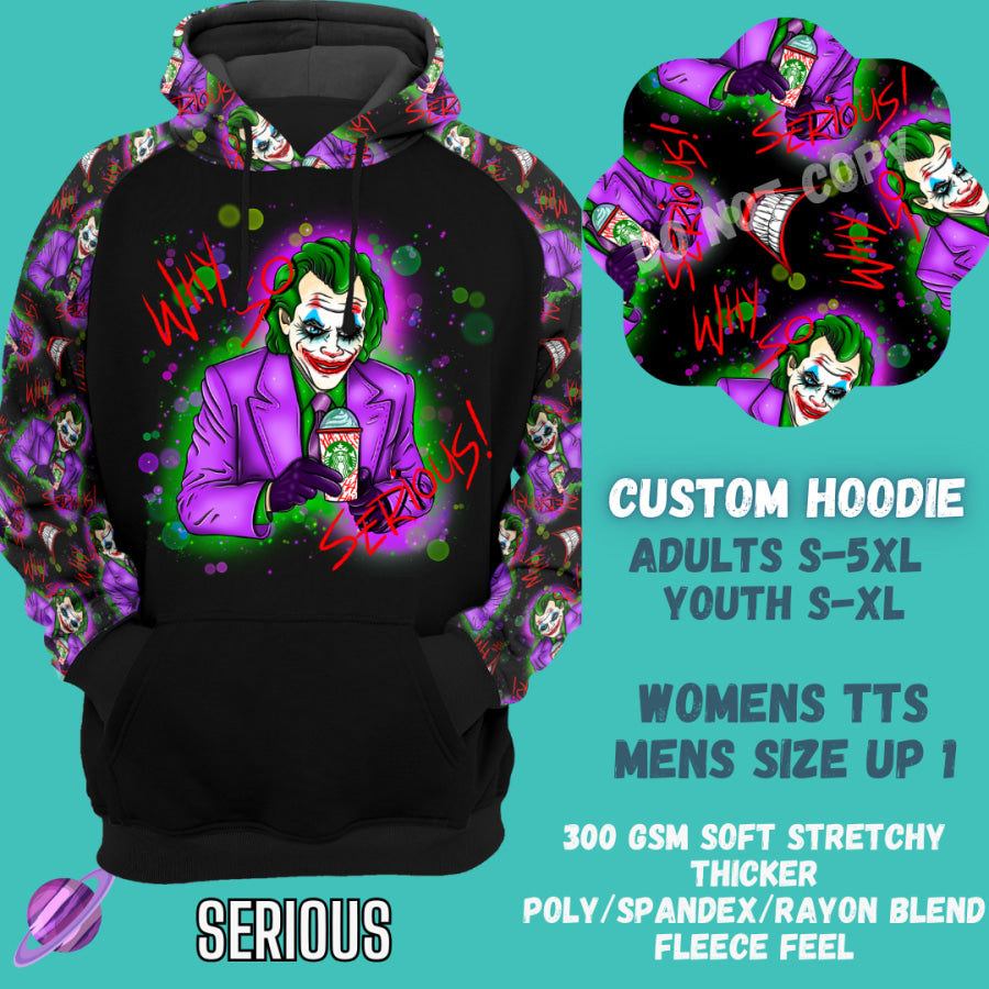 Preorder Custom Hoodie - Serious - Closes 29 Sep - ETA late Dec 2024 Hoodies