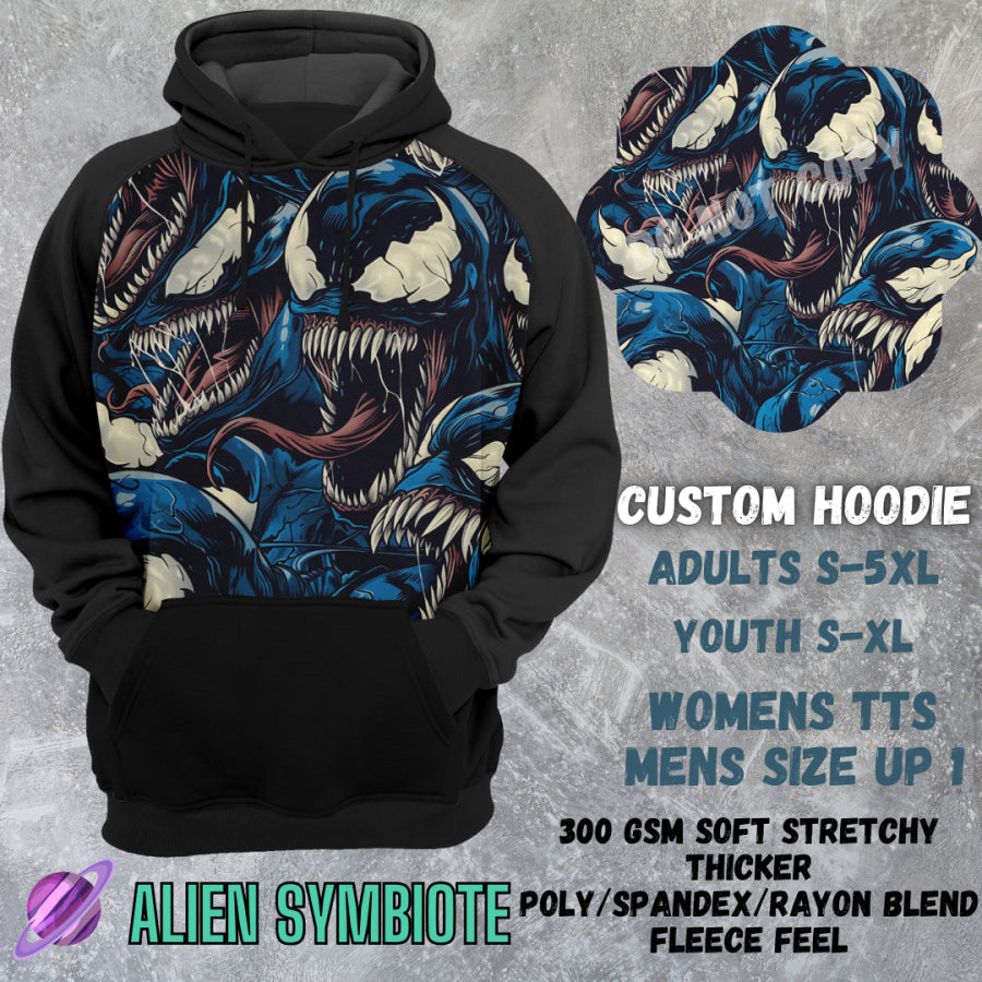 PREORDER Custom Hoodies - Alien Symbiote - Closes 8 Mar - ETA early Jun 2025 Tops/Sweatshirts &amp; Hoodies