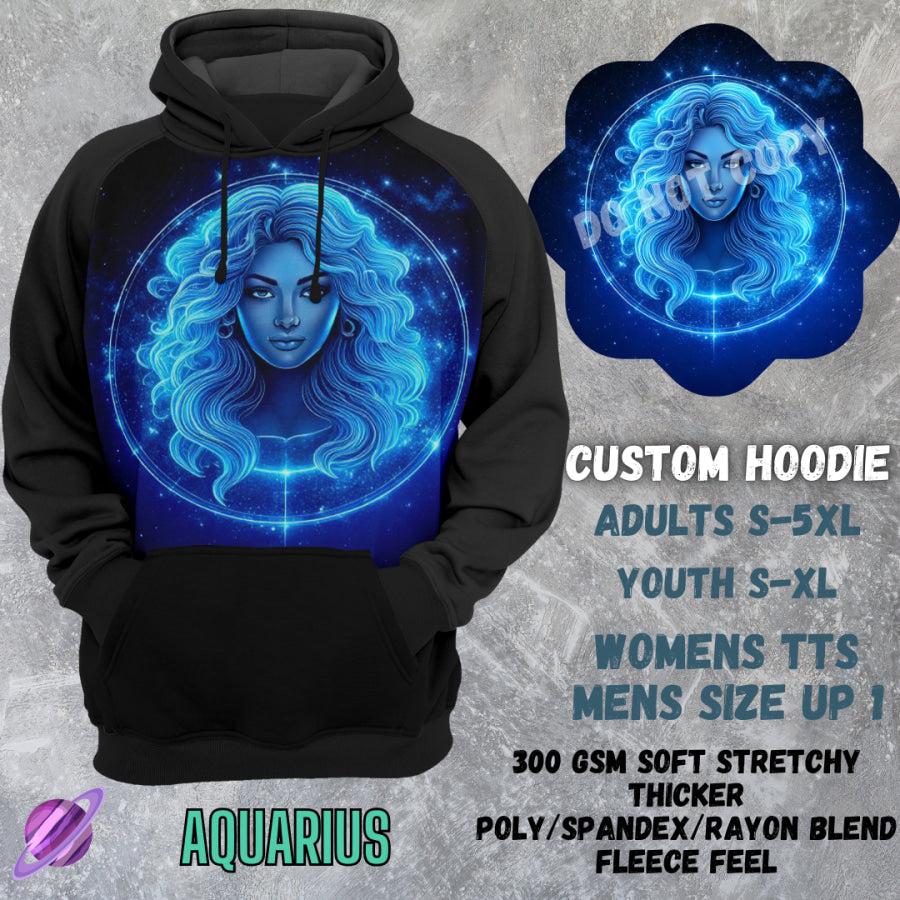 PREORDER Custom Hoodies - Aquarius - Closes 8 Mar - ETA early Jun 2025 Tops/Sweatshirts &amp; Hoodies