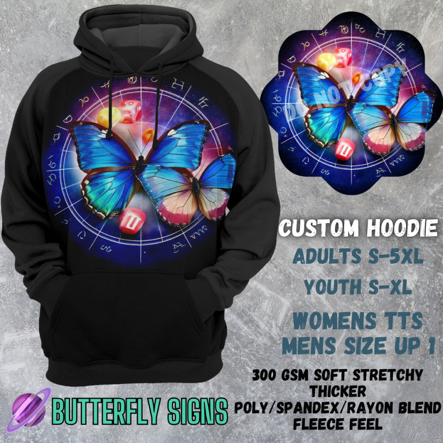 PREORDER Custom Hoodies - Butterfly Signs - Closes 8 Mar - ETA early Jun 2025 Tops/Sweatshirts &amp; Hoodies