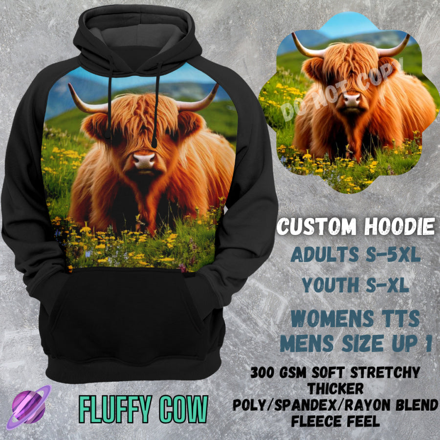 PREORDER Custom Hoodies - Fluffy Cow - Closes 8 Mar - ETA early Jun 2025 Tops/Sweatshirts &amp; Hoodies