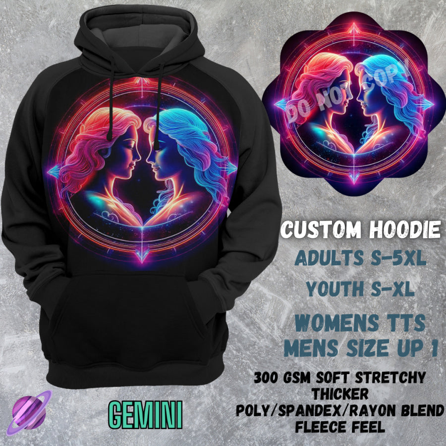 PREORDER Custom Hoodies - Gemini - Closes 8 Mar - ETA early Jun 2025 Tops/Sweatshirts &amp; Hoodies