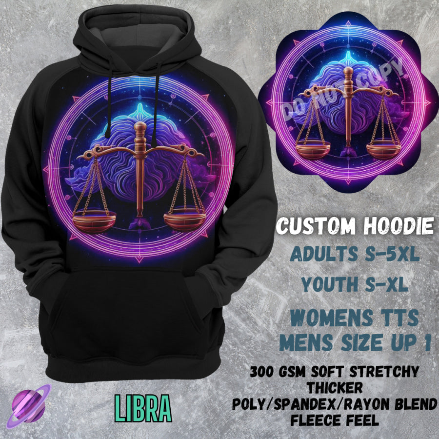 PREORDER Custom Hoodies - Libra - Closes 8 Mar - ETA early Jun 2025 Tops/Sweatshirts &amp; Hoodies