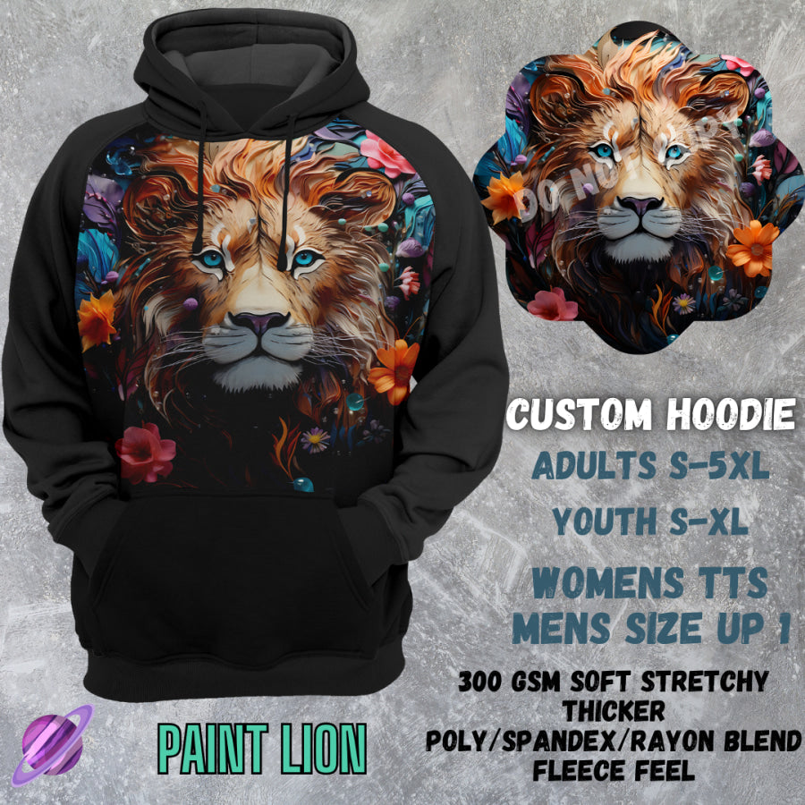 PREORDER Custom Hoodies - Paint Lion - Closes 8 Mar - ETA early Jun 2025 Tops/Sweatshirts &amp; Hoodies