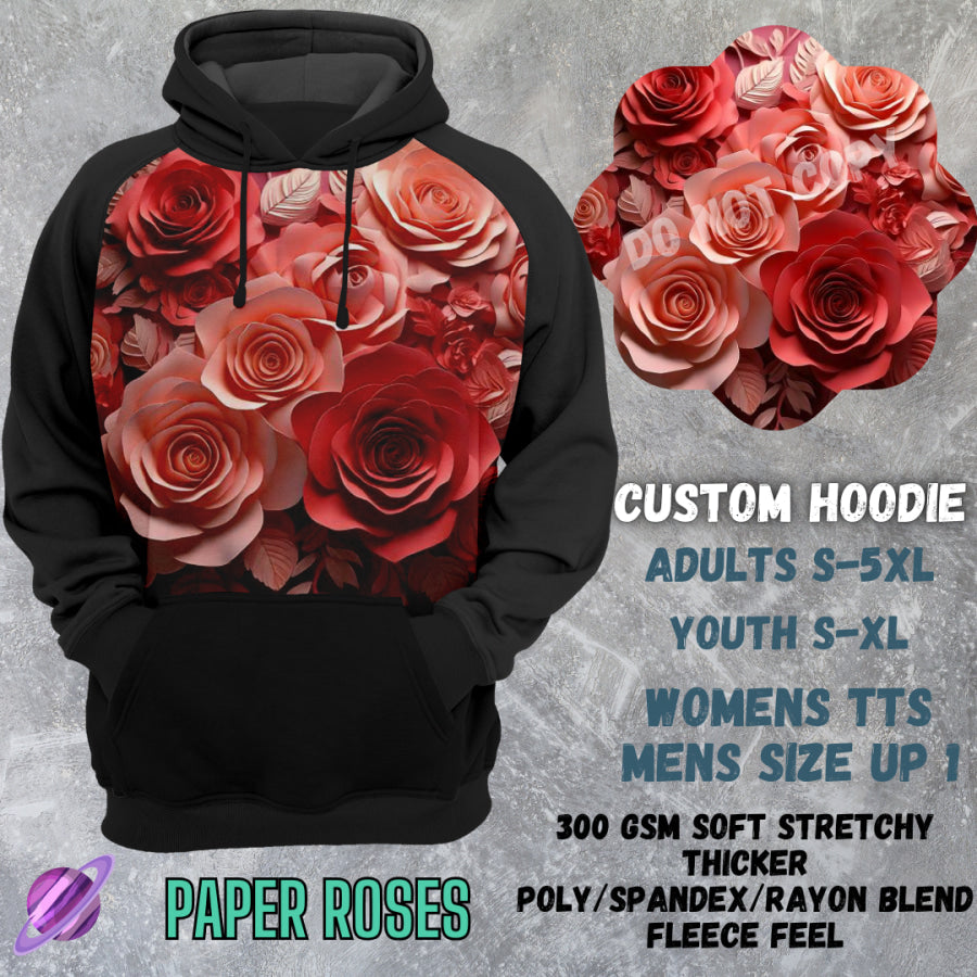 PREORDER Custom Hoodies - Paper Roses - Closes 8 Mar - ETA early Jun 2025 Tops/Sweatshirts &amp; Hoodies