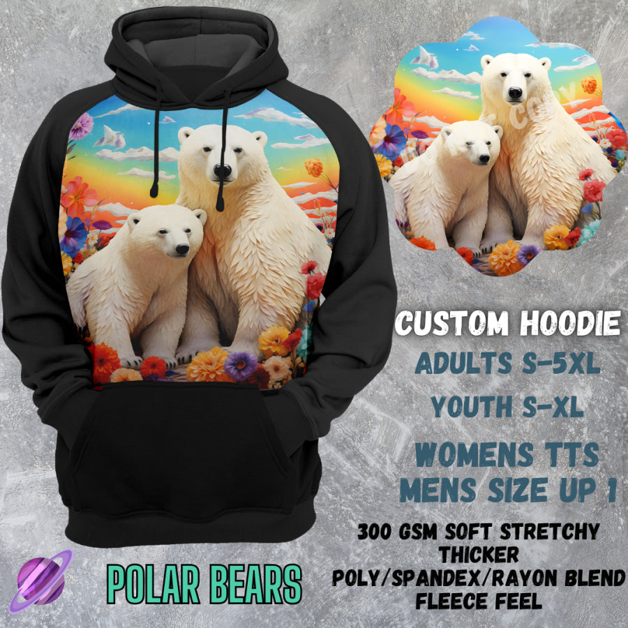 PREORDER Custom Hoodies - Polar Bears - Closes 8 Mar - ETA early Jun 2025 Tops/Sweatshirts & Hoodies