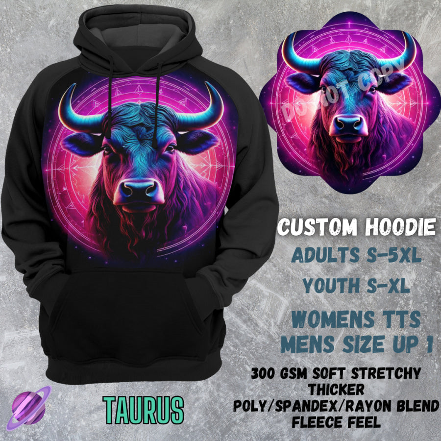 PREORDER Custom Hoodies - Taurus - Closes 8 Mar - ETA early Jun 2025 Tops/Sweatshirts & Hoodies