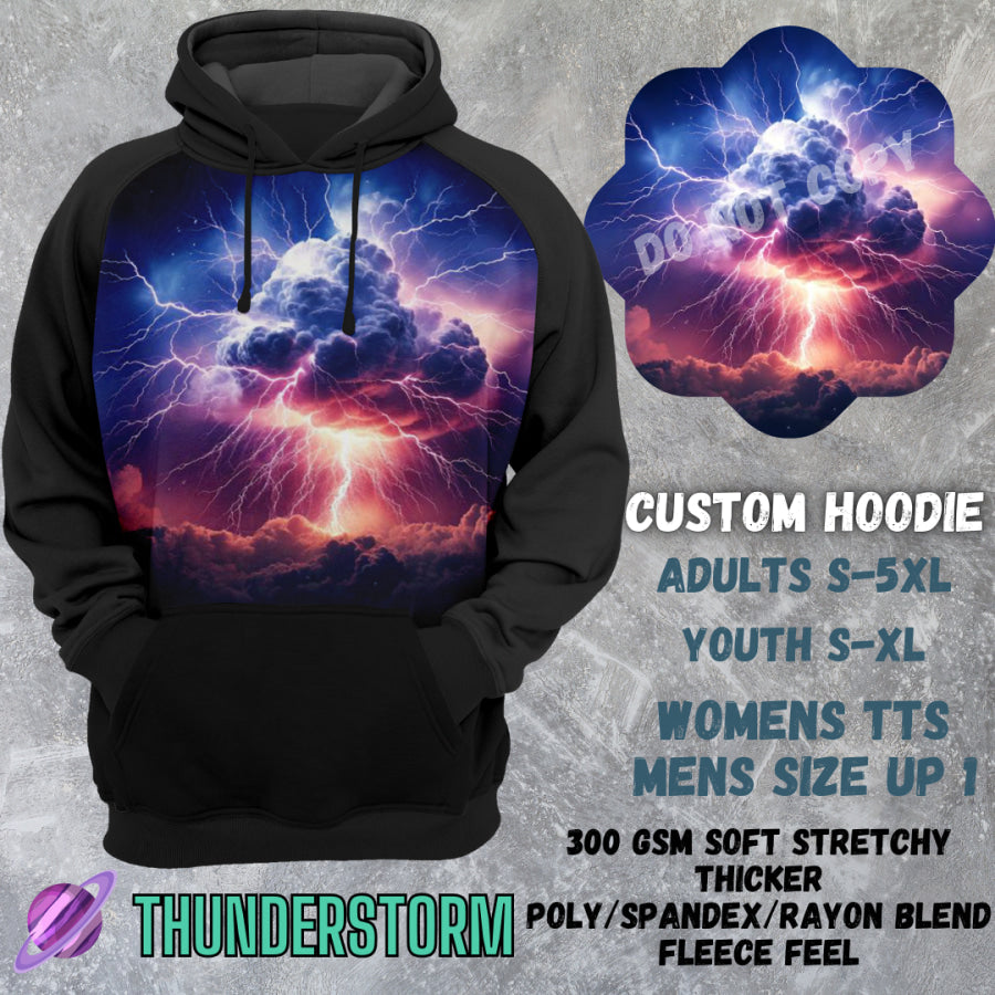 PREORDER Custom Hoodies - Thunderstorm - Closes 8 Mar - ETA early Jun 2025 Tops/Sweatshirts &amp; Hoodies