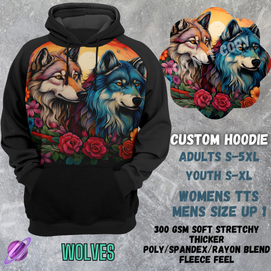 PREORDER Custom Hoodies - Wolves - Closes 8 Mar - ETA early Jun 2025 Tops/Sweatshirts &amp; Hoodies