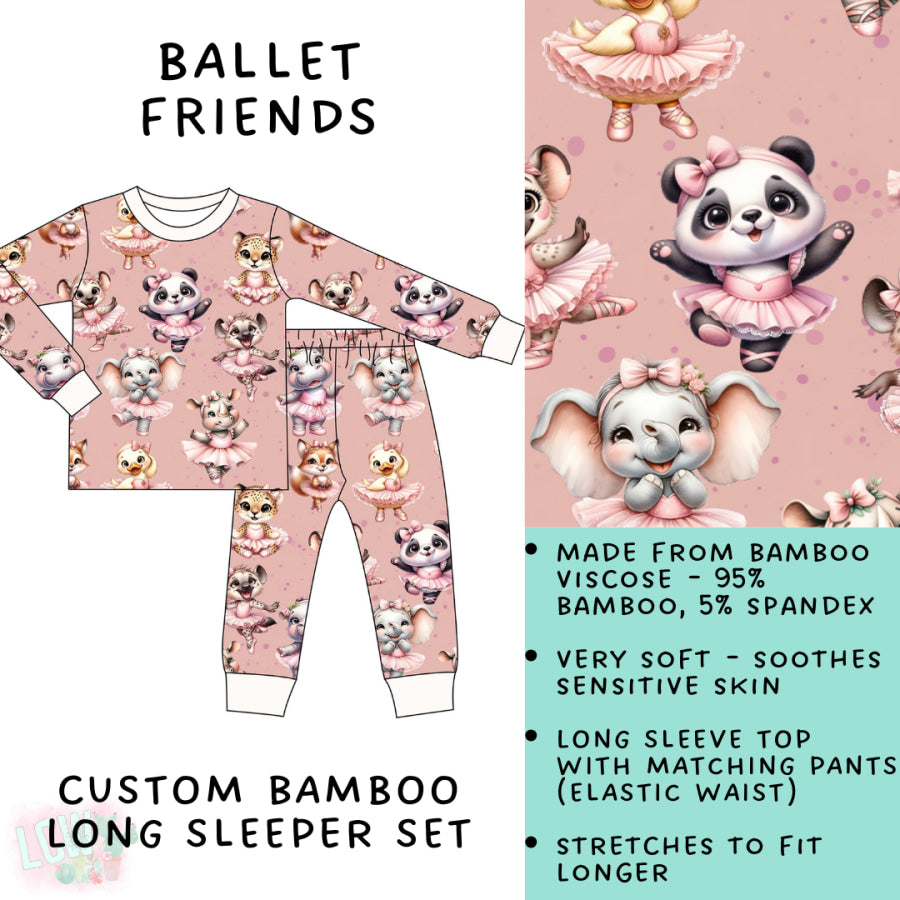 Preorder Custom Kids Bamboo Sleepwear - Ballet Friends - Closes 26 Jun - ETA late Oct 2024 Kids Sleepwear