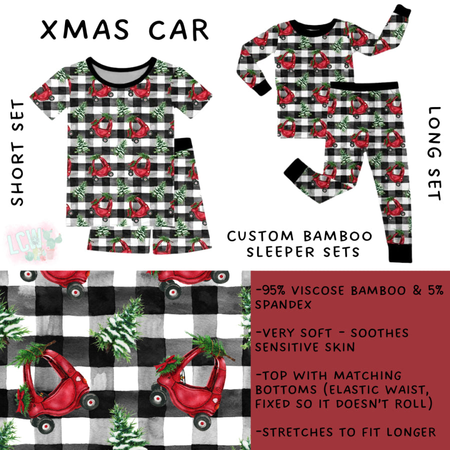 Preorder Custom Kids Christmas Bamboo Sleepwear - Xmas Car - Closes 24 Sep - ETA mid Dec 2025 Kids Sleepwear