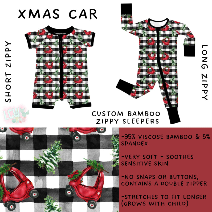 Preorder Custom Kids Christmas Bamboo Sleepwear - Xmas Car - Closes 24 Sep - ETA mid Dec 2025 Kids Sleepwear