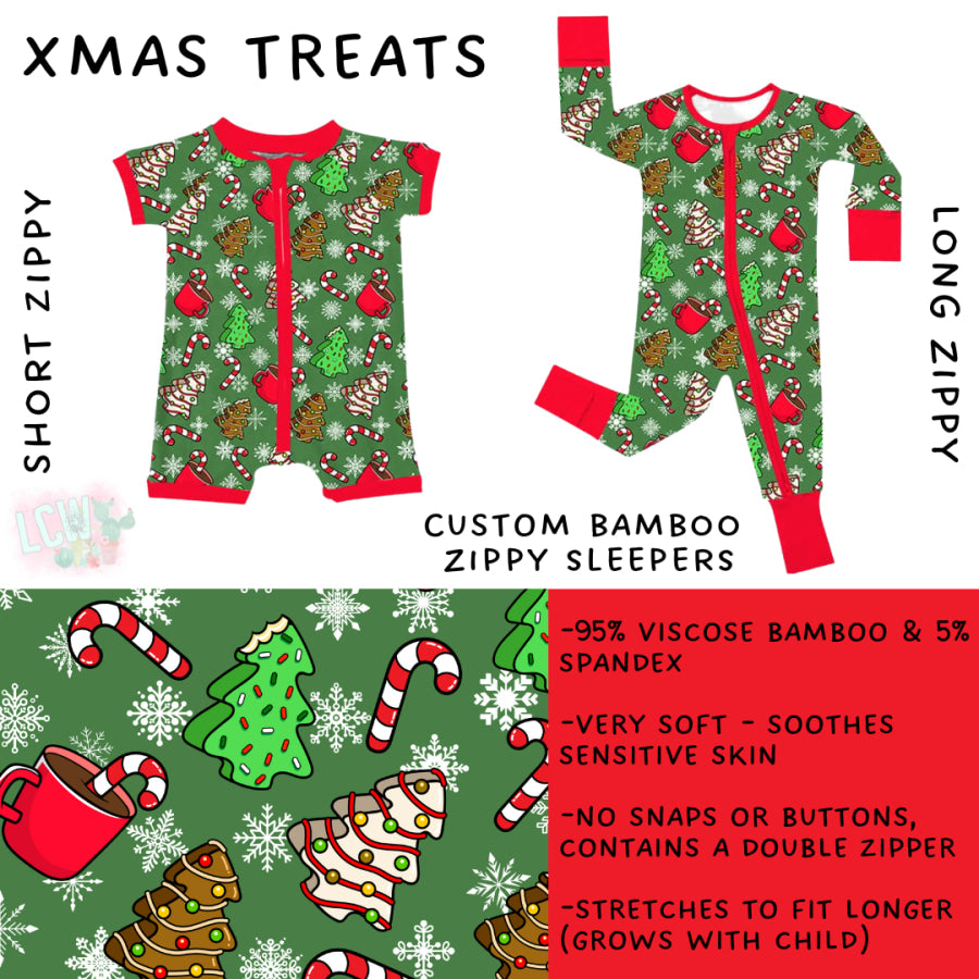 Preorder Custom Kids Christmas Bamboo Sleepwear - Xmas Treats - Closes 24 Sep - ETA mid Dec 2025 Kids Sleepwear