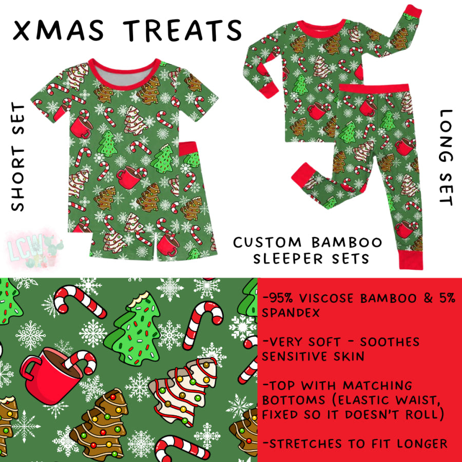Preorder Custom Kids Christmas Bamboo Sleepwear - Xmas Treats - Closes 24 Sep - ETA mid Dec 2025 Kids Sleepwear