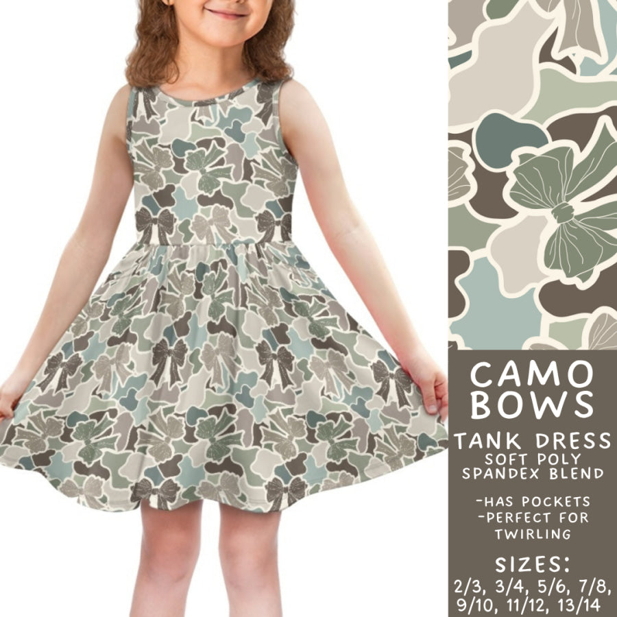Preorder Custom Kids Dresses - Camo Bows - Closes 27 Jun - ETA early Oct 2025 Dresses