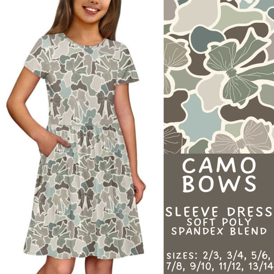 Preorder Custom Kids Dresses - Camo Bows - Closes 27 Jun - ETA early Oct 2025 Dresses