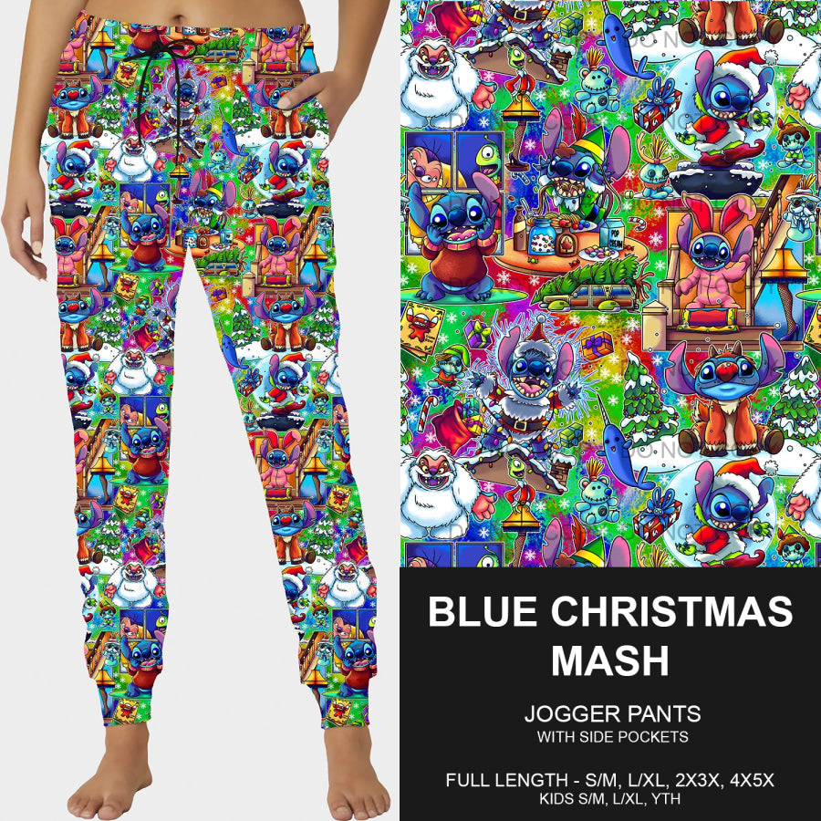 PREORDER Custom Leggings / Joggers - Blue Christmas Mash - Closes 8 Oct - ETA late Dec 2024 Loungewear