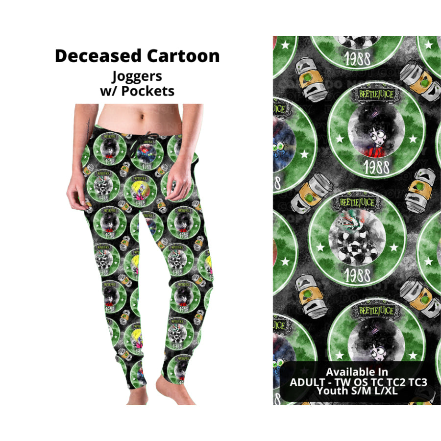 Preorder Custom Leggings / Joggers - Deceased Cartoon - Closes 23 Sep - ETA mid Dec 2024 Leggings